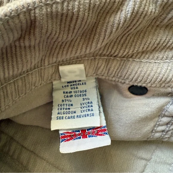 Vintage Hudson Jeans Heather Khaki Corduroy Pants - Picture 6 of 6